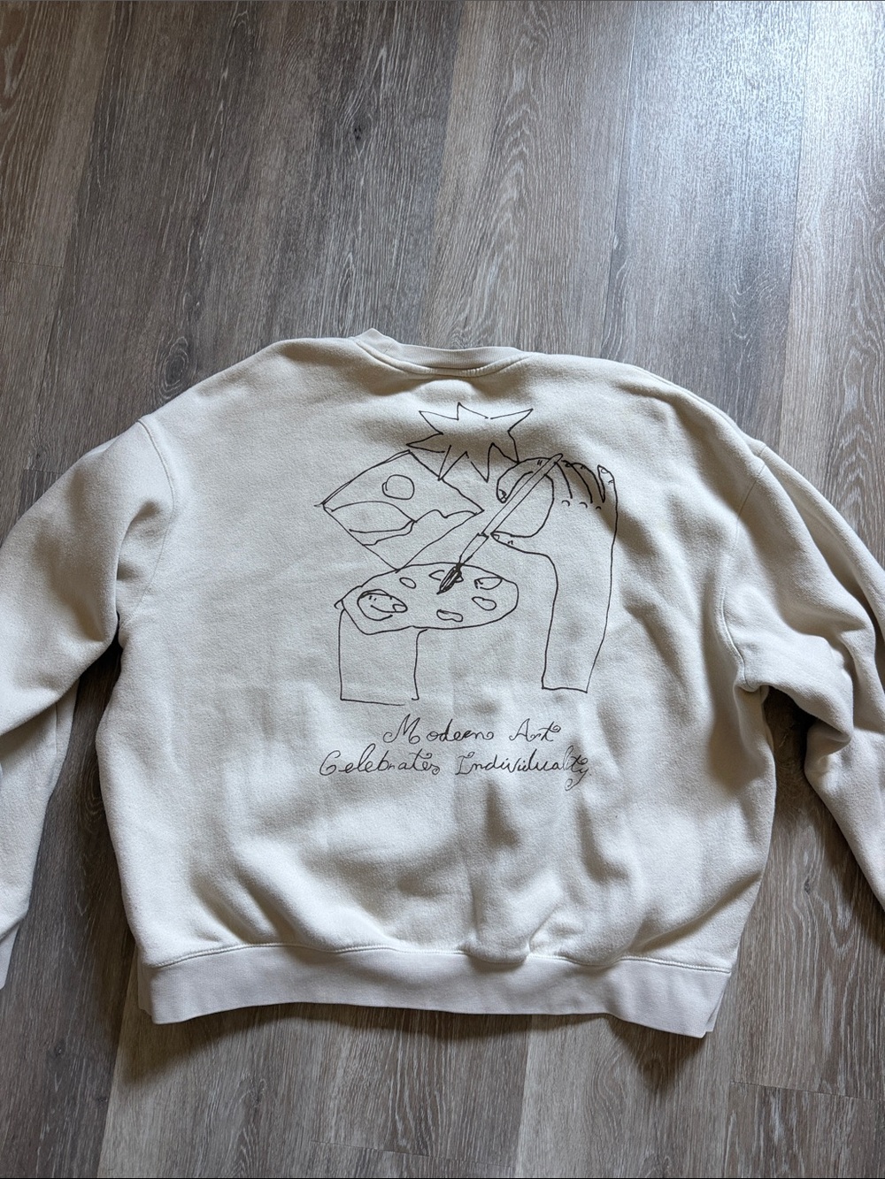 Zara Cream crew neck with Small Embroidered Logo - Picture 3 of 3
